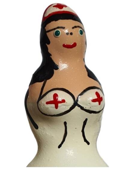 CONDOMERIE - PRESERVATIVO DECORATIVO PINTADO A MANO ENFERMERA NEGRA