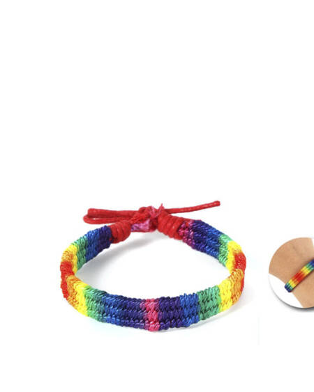 PRIDE - PULSERA TRENZADA BANDERA ARCOÍRIS
