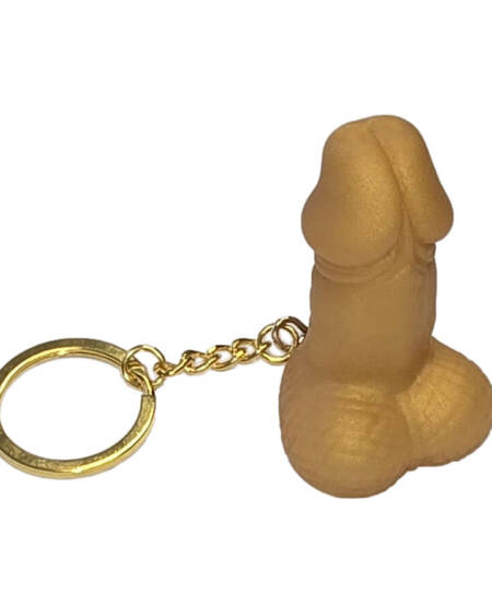 DIABLO PICANTE - SILBATO LLAVERO CON FORMA DE PENE DORADO