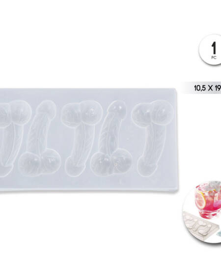 DIABLO PICANTE - MOLDE DE HIELO CON FORMA DE PENE 5 CAVIDADES