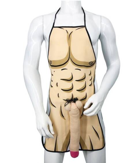 DIABLO PICANTE - DELANTAL CON PENE 3D MUSCULOSO Y ATREVIDO