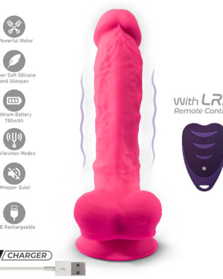 SILEXD - PENE REALÍSTICO MODELO 18 ROSA VIBRACIÓN + CONTROL REMOTO LRS