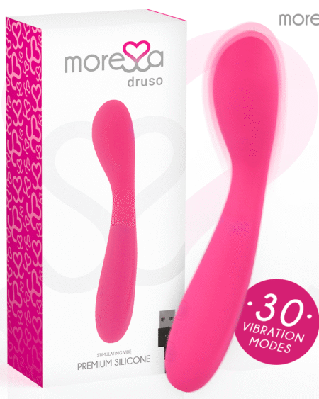 MORESSA - DRUSO MASAJEADOR DUO PUNTO G Y SUERO PELVICO PREMIUM SILICONE RECARGABLE