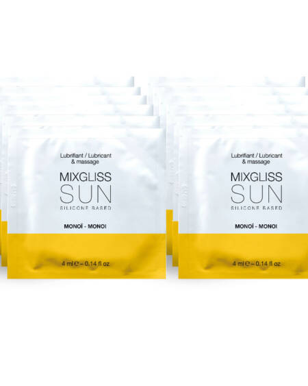 MIXGLISS - LUBRICANTE BASE SILICONA ÁROMA MONOI 12 MONODOSIS 4ML
