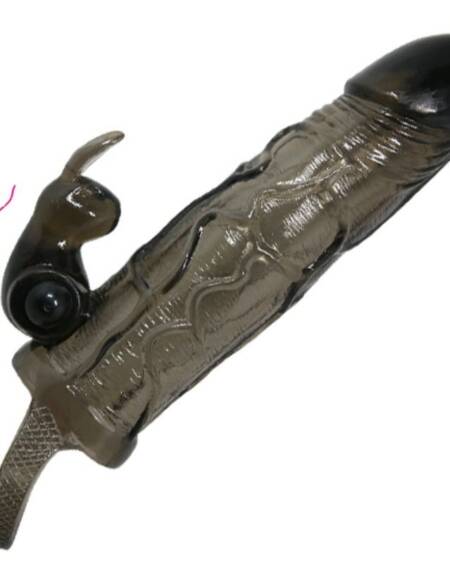 BAILE - BRAVE MAN FUNDA REALISTICA PENE CON RABBIT 16.5 CM NEGRO