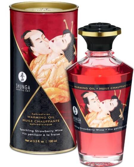 SHUNGA - ACEITE MASAJE EFECTO CALOR FRESAS Y CAVA 100 ML