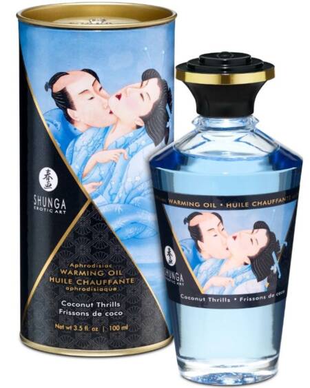 SHUNGA - ACEITE MASAJE EFECTO CALOR SABOR COCO 100 ML