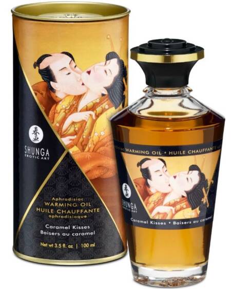 SHUNGA - ACEITE MASAJE EFECTO CALOR SABOR CARAMELO 100 ML