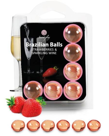 SECRETPLAY - SET 6 BRAZILIANS BALLS FRESAS CON CAVA