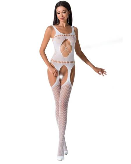 PASSION - WOMAN BS057 BODYSTOCKING BLANCO TALLA ÚNICA