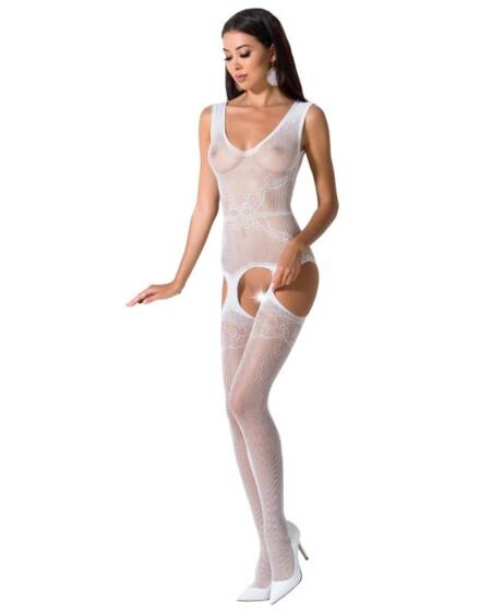 PASSION - WOMAN BS062 BODYSTOCKING BLANCO TALLA ÚNICA