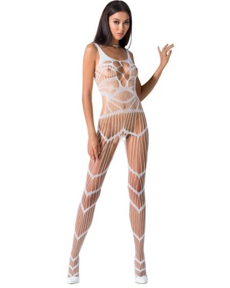 PASSION - WOMAN BS058 BODYSTOCKING BLANCO TALLA ÚNICA