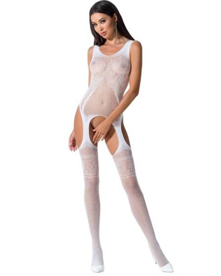 PASSION - WOMAN BS061 BODYSTOCKING BLANCO TALLA ÚNICA