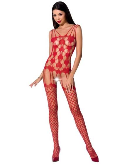 PASSION - WOMAN BS067 BODYSTOCKING ROJO TALLA ÚNICA