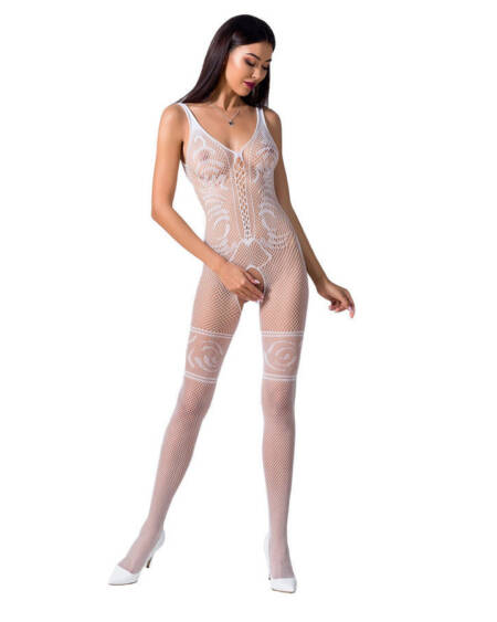 PASSION - WOMAN BS069 BODYSTOCKING BLANCO TALLA ÚNICA