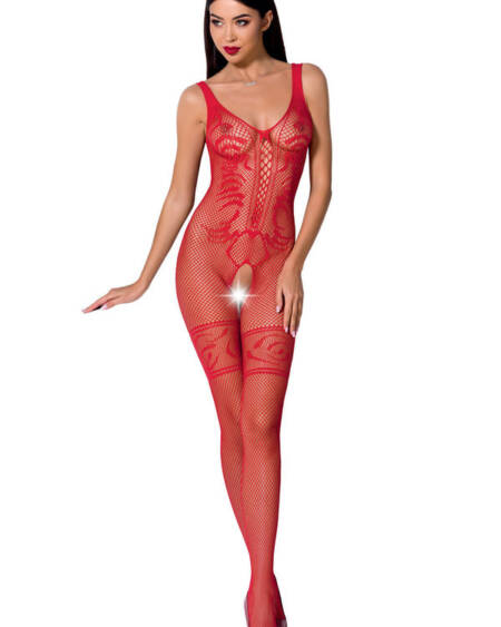 PASSION - WOMAN BS069 BODYSTOCKING ROJO TALLA ÚNICA