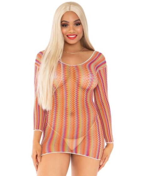 LEG AVENUE - VESTIDO CORTO MULTICOLOR TALLA ÚNICA