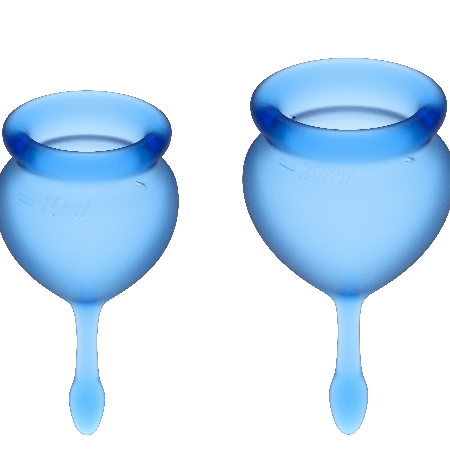 SATISFYER - FEEL GOOD KIT COPA MENSTRUAL AZUL INTENSO 15 + 20 ML