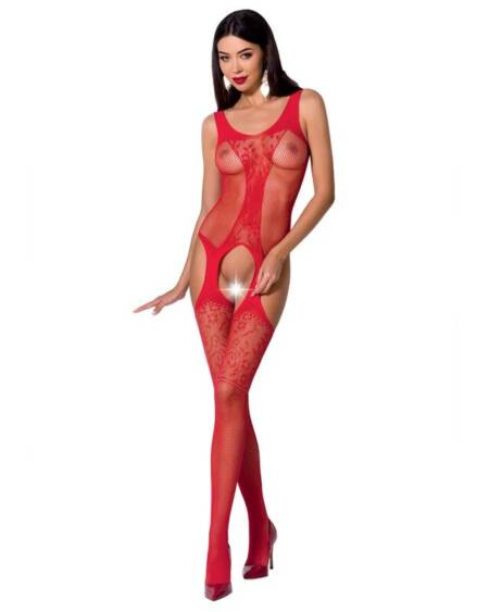PASSION - WOMAN BS072 BODYSTOCKING TALLA ÚNICA ROJO