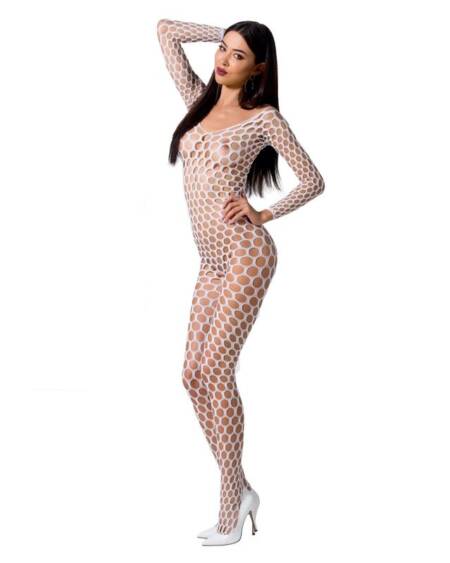 PASSION - WOMAN BS077 BODYSTOCKING TALLA ÚNICA BLANCO