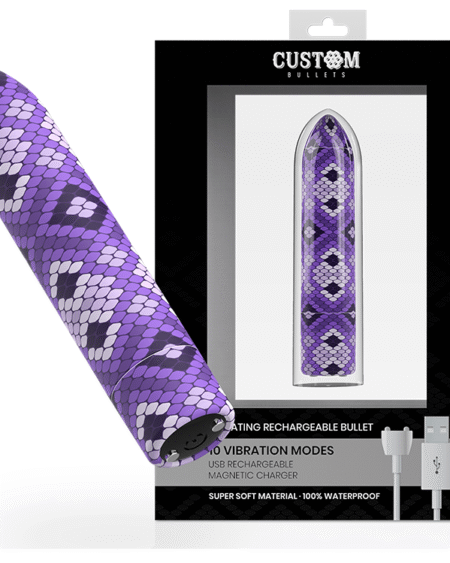 CUSTOM BULLETS - BALA RECARGABLE SNAKE LILA 10 INTENSIDADES